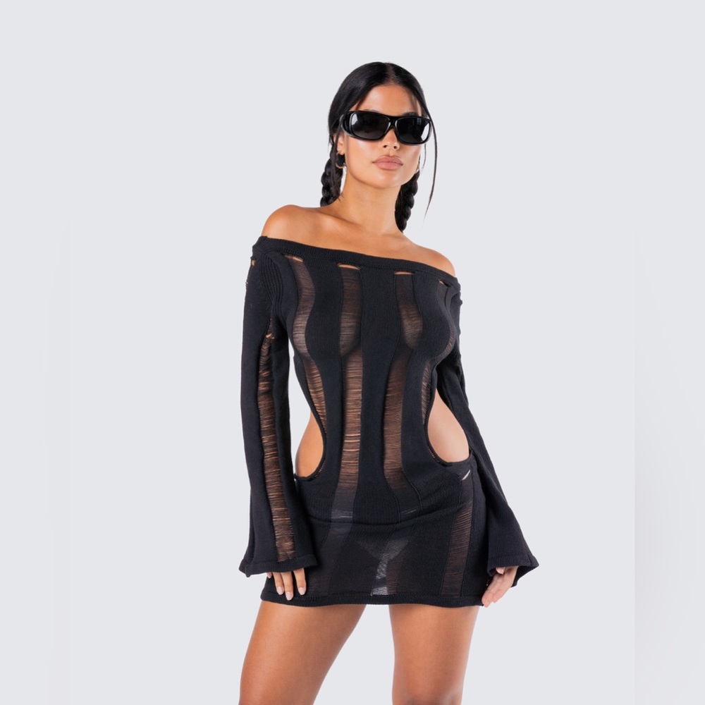 Finesse Mindy Black Mini grunge aesthetic Dress XS/S CC10-14